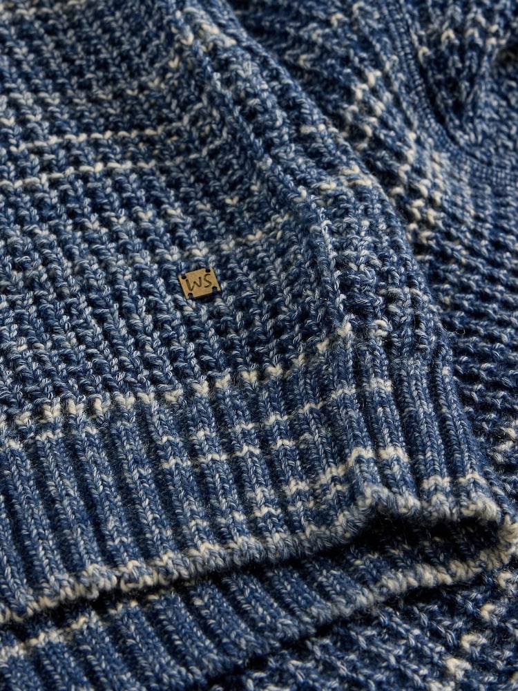 White Stuff Blue Combe Spacedye Jumper - Image 6 of 6