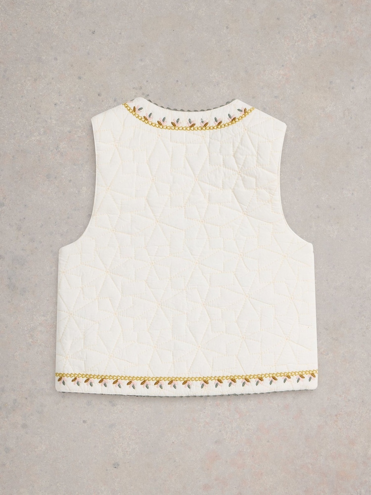 White Stuff Natural Embroidered Gilet - Image 2 of 3