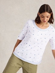 White Stuff White Weaver Embroidered Top - Image 3 of 6