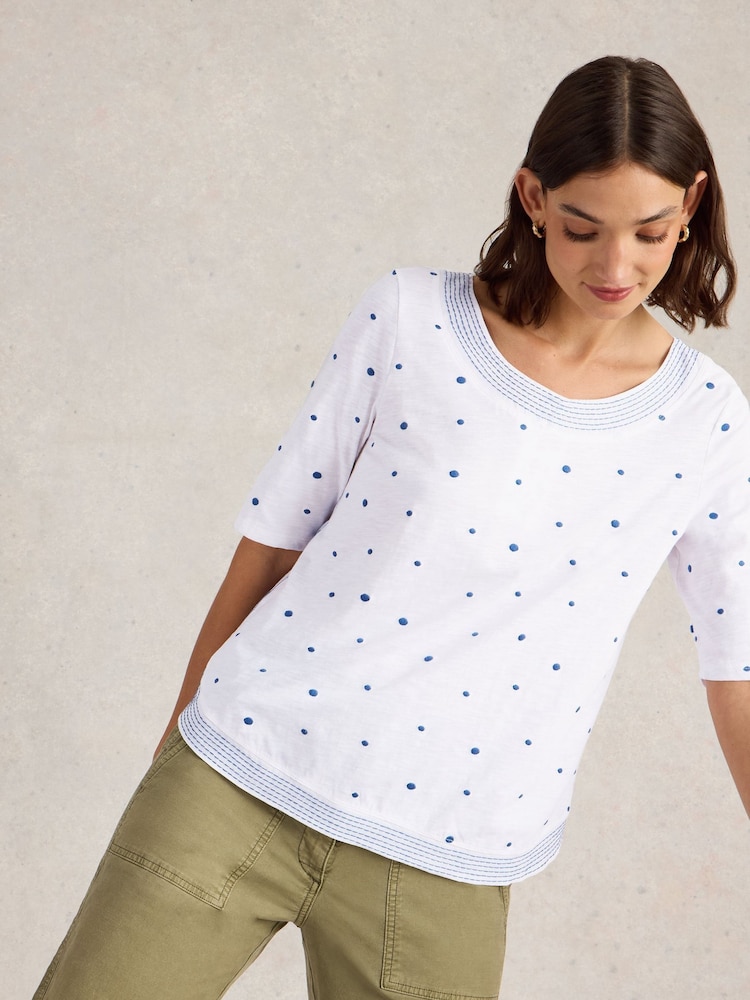 White Stuff White Weaver Embroidered Top - Image 3 of 6