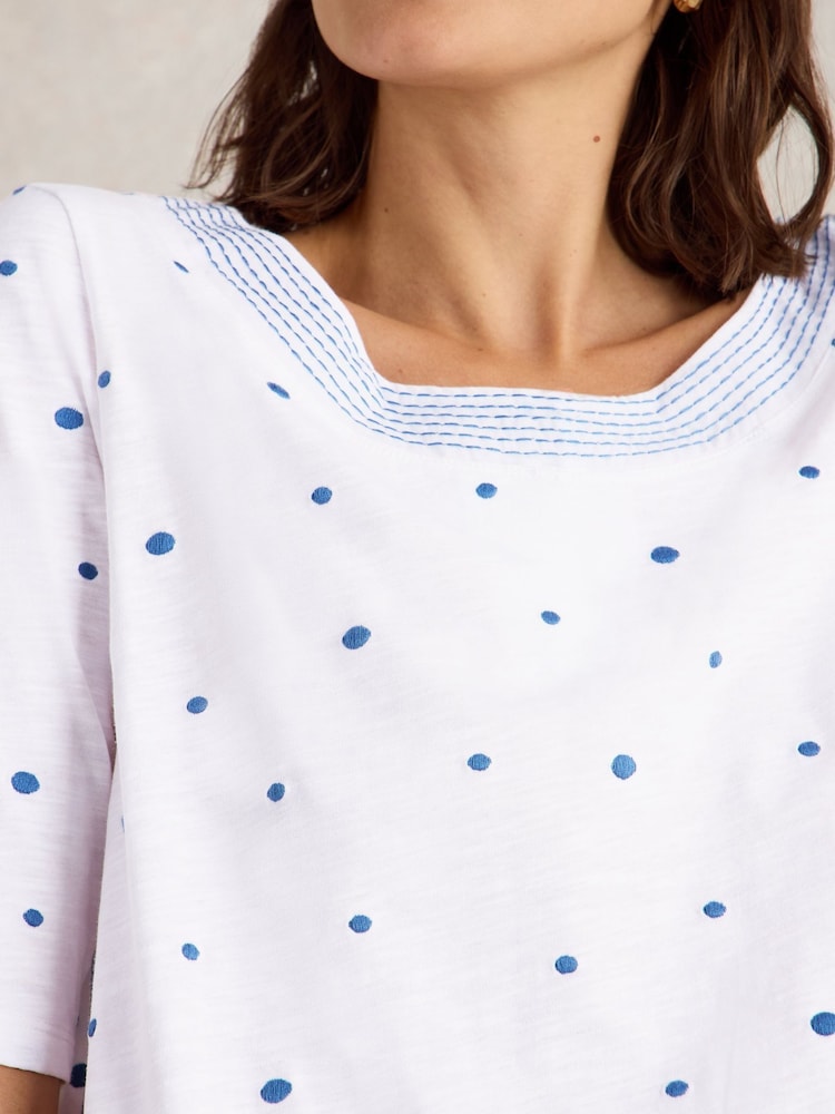 White Stuff White Weaver Embroidered Top - Image 4 of 6