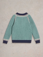 White Stuff Green Raglan Detail Crew Jumper - Image 2 of 3