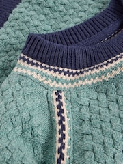 White Stuff Green Raglan Detail Crew Jumper - Image 3 of 3