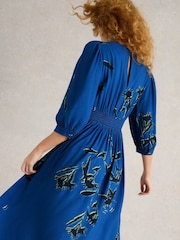 White Stuff Blue Lucy Midi Dress - Image 4 of 6