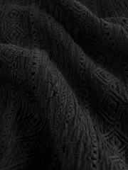 Negro - Camisa de manga corta con bordado para vacaciones - Imagen 4 de 4