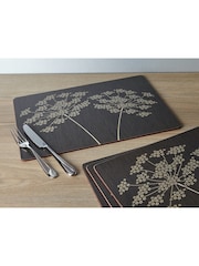 Creative Tops Set of 4 Black Large Cork Backed Placemats with Art Print - Image 1 of 4