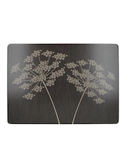 Creative Tops Set of 4 Black Large Cork Backed Placemats with Art Print - Image 3 of 4