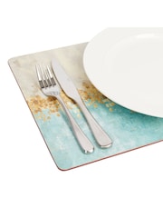 Creative Tops Set of 4 Blue Large Cork Backed Placemats with Art Print - Image 2 of 4