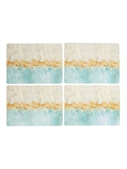 Creative Tops Set of 4 Blue Large Cork Backed Placemats with Art Print - Image 3 of 4