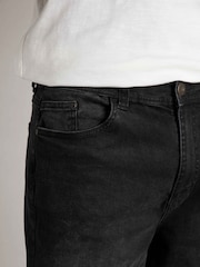 Weird Fish Black Edward Straight Comfort Stretch Denim Jeans - Image 6 of 8