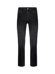 Weird Fish Black Edward Straight Comfort Stretch Denim Jeans - Image 7 of 8