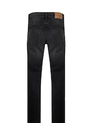 Weird Fish Black Edward Straight Comfort Stretch Denim Jeans - Image 8 of 8