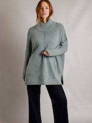 Weird Fish Green Carolyn Knitted Roll Neck Tunic - Image 2 of 4