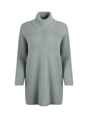 Weird Fish Green Carolyn Knitted Roll Neck Tunic - Image 3 of 4