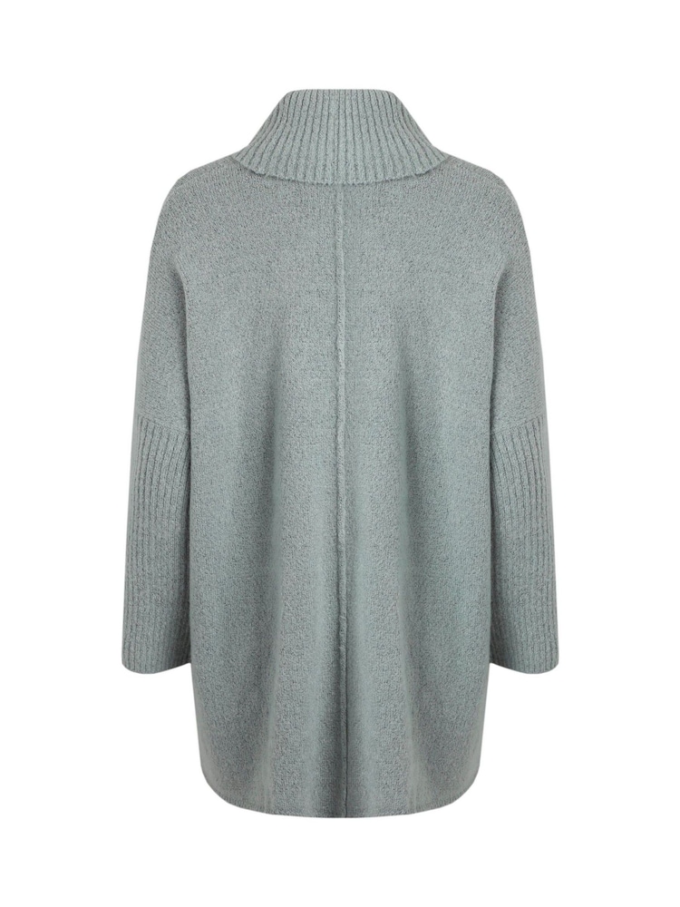 Weird Fish Green Carolyn Knitted Roll Neck Tunic - Image 4 of 4
