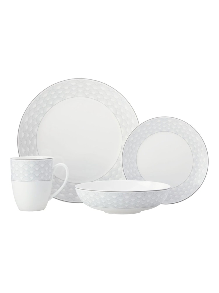 Maxwell Williams Set of 16 Grey Harlequin Coupe Dinner Set - Image 2 of 4
