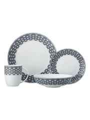 Maxwell Williams 16 Piece Black Harlequin Coupe Dinner Set - Image 1 of 1