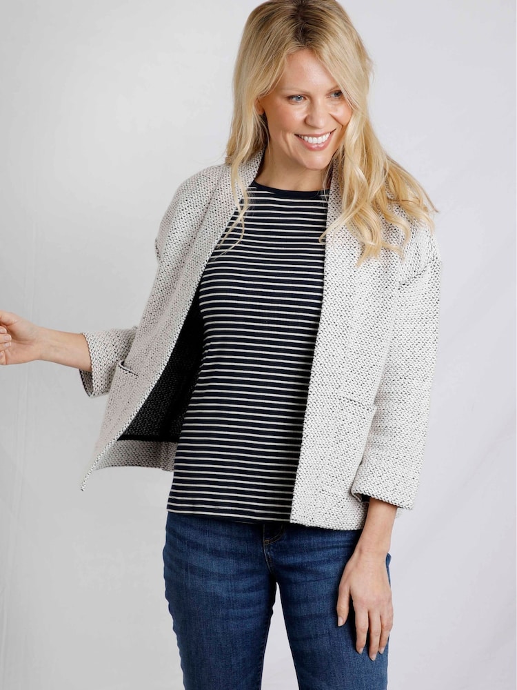 Weird Fish Cream Santosh Cropped Macaroni Cardigan - Image 1 of 9
