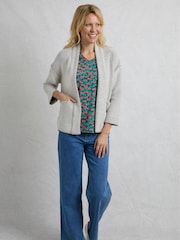 Weird Fish Cream Santosh Cropped Macaroni Cardigan - Image 4 of 9
