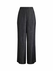 Weird Fish Black Bethany Tencel Wide Leg 100% Cotton Trousers - Image 4 of 5