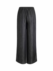 Weird Fish Black Bethany Tencel Wide Leg 100% Cotton Trousers - Image 5 of 5