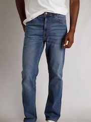 Weird Fish Blue Straight Comfort Edward Stretch Denim Jeans - Image 3 of 7