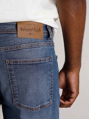 Weird Fish Blue Straight Comfort Edward Stretch Denim Jeans - Image 4 of 7