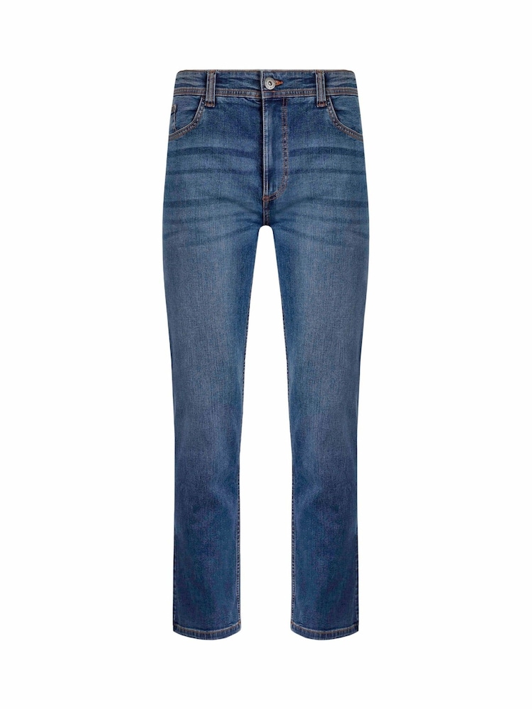 Weird Fish Blue Straight Comfort Edward Stretch Denim Jeans - Image 6 of 7
