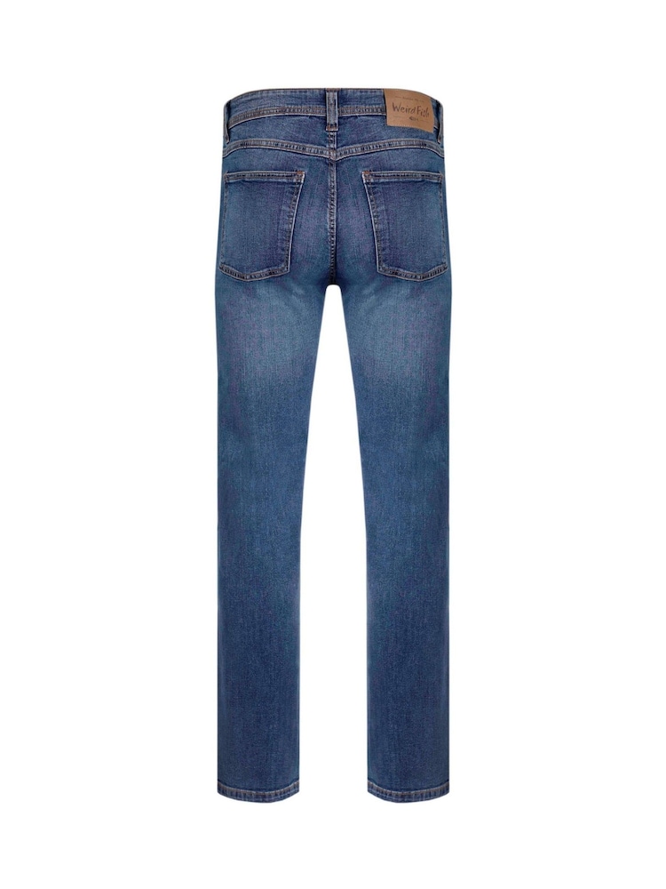 Weird Fish Blue Straight Comfort Edward Stretch Denim Jeans - Image 7 of 7