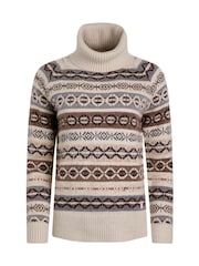 Weird Fish Cream Annecy Eco Fair Isle Roll Neck Jumper - Image 2 of 3