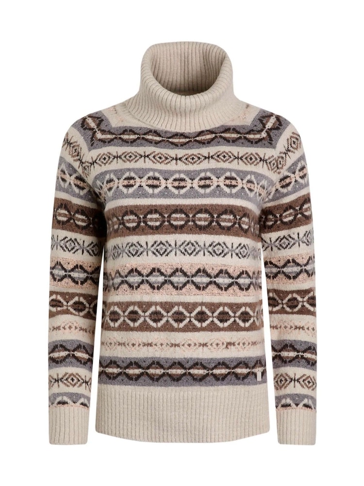 Weird Fish Cream Annecy Eco Fair Isle Roll Neck Jumper - Image 2 of 3