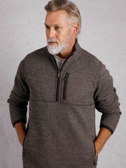 Weird Fish Cream Turlock 1/4 Zip Bonded Fleece - Image 1 of 6