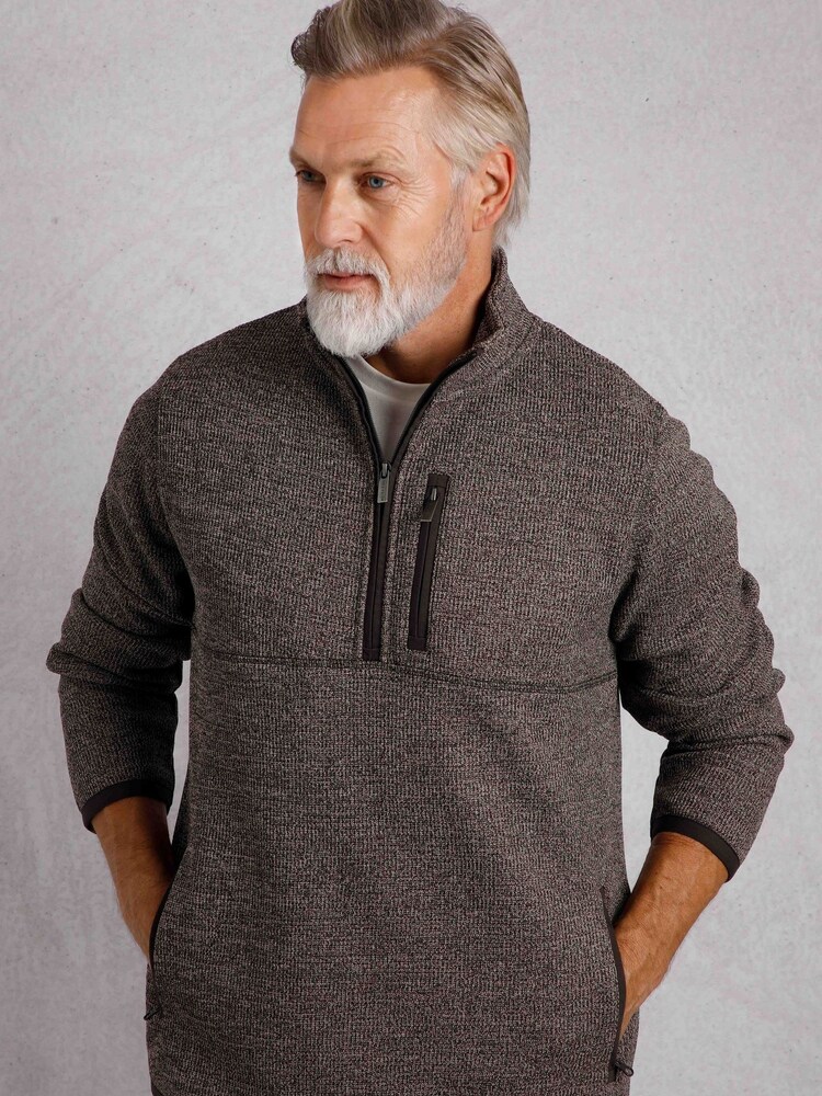 Weird Fish Cream Turlock 1/4 Zip Bonded Fleece - Image 1 of 6