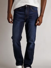 Weird Fish Blue Edward Straight Comfort Stretch Denim Jeans - Image 3 of 8