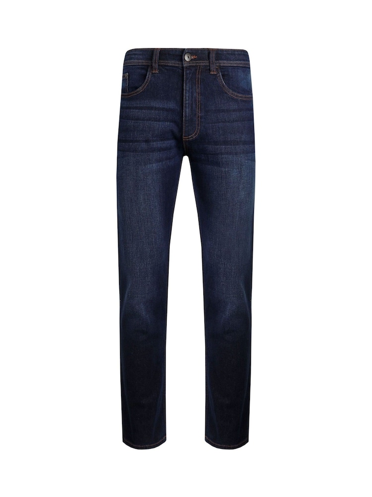 Weird Fish Blue Edward Straight Comfort Stretch Denim Jeans - Image 7 of 8