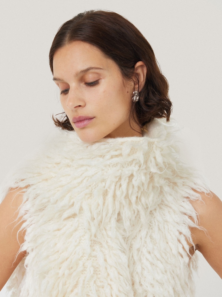 Jigsaw Cream Loop Textured Scarf - Image 2 of 3 Jigsaw Cream Loop Textured Scarf - Image 2 of 3