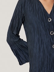 Jigsaw Blue Plisse Button-Up Top - Image 2 of 7