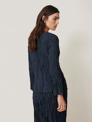 Jigsaw Blue Plisse Button-Up Top - Image 5 of 7