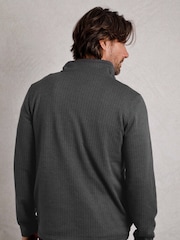 Weird Fish Black Sterling  1/4 Zip Herringbone Fleece - Image 2 of 6