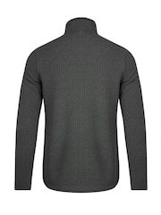 Weird Fish Black Sterling  1/4 Zip Herringbone Fleece - Image 6 of 6
