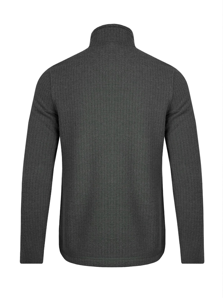 Weird Fish Black Sterling  1/4 Zip Herringbone Fleece - Image 6 of 6
