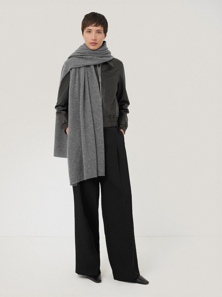 Jigsaw Grey Pure Cashmere Winter Scarf - Image 2 of 4