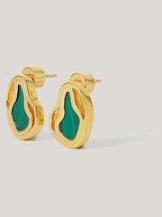 Jigsaw Gold Tone Vermeil Earrings - Image 2 of 4