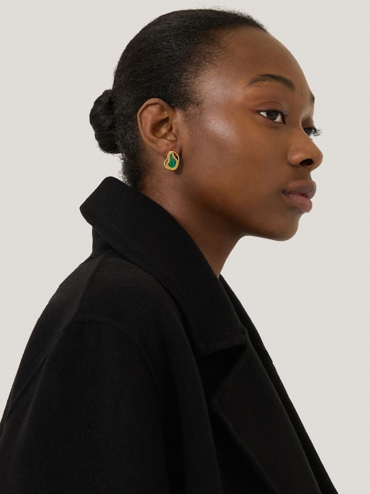 Jigsaw Gold Tone Vermeil Earrings - Image 4 of 4