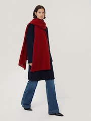 Jigsaw Red Pure Cashmere Winter Scarf - Image 2 of 4