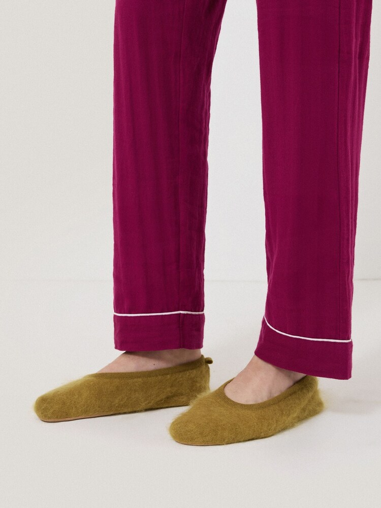 Jigsaw Green Halo Cashmere Slippers - Image 1 of 2