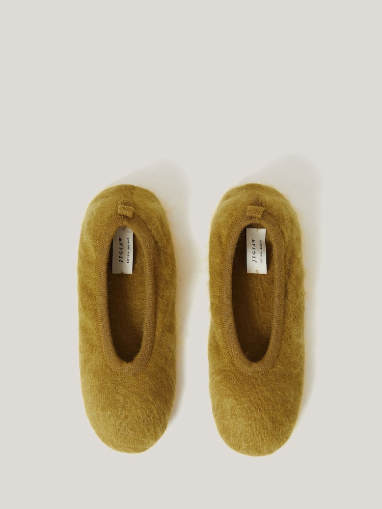 Jigsaw Green Halo Cashmere Slippers - Image 2 of 2