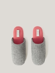 Jigsaw Grey Compact Wool Slippers - Image 2 of 2