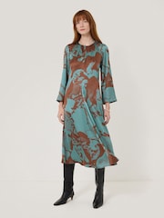 Jigsaw Blue Collage Stitch Detail Dress - Image 1 of 7