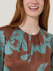 Jigsaw Blue Collage Stitch Detail Dress - Image 4 of 7